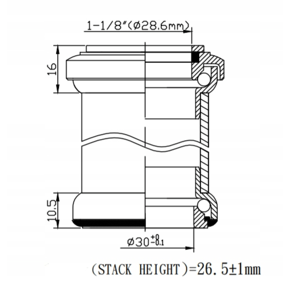 NECO H845 Sort 1-1/8" Styrfittingssæt - Justerbart Ahead Sæt Til Cykler