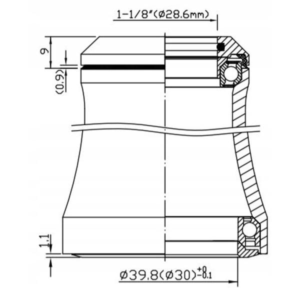 NECO H373 Integrerade Tapered Maskinlager Styrlager Svart