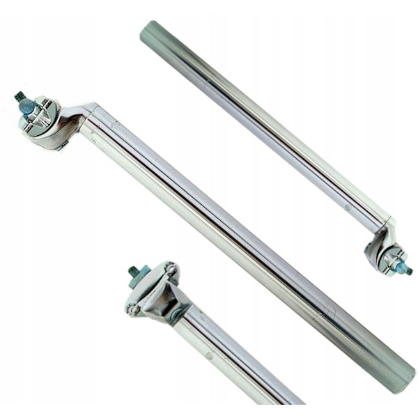 Cykelsadelstolpe i silver, 27,2 mm, med klämfäste