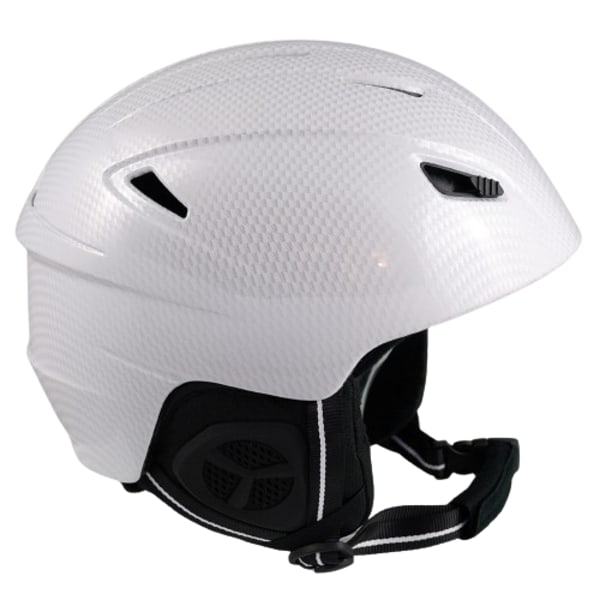 Professionel Hvid Carbon Skihjelm & Snowboardhjelm i Str. M med Gratis Ekstras