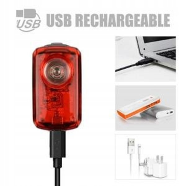 PROX ETA USB-ladattava CREE LED Polkupyörän Takavalo, 70 Lm, Pitkäikäinen Akun Takuu, Kapasiteetti 500mAh