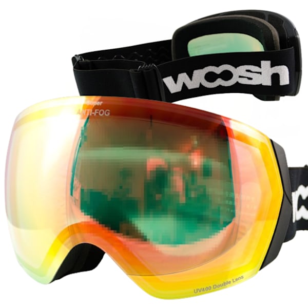WOOSH Lumiselkä Premium Suksilasit UV400 Revo Shift Musta/Oranssi - Talvilajien Huippuvalinta
