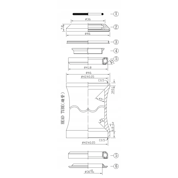 NECO H51 Indbygget AHEAD IS42 Headset til Cykler