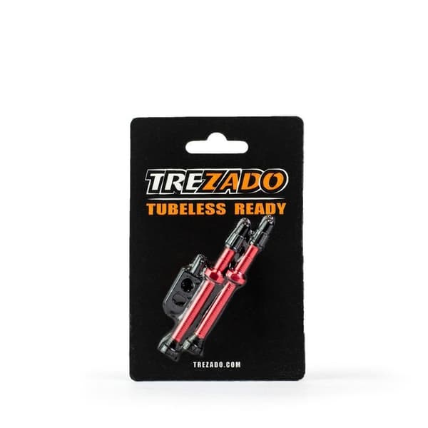Trezado Tubeless Däckventiler - 2 St. 60mm Röd
