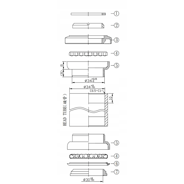 NECO H845 Sort 1-1/8" Styrfittingssæt - Justerbart Ahead Sæt Til Cykler