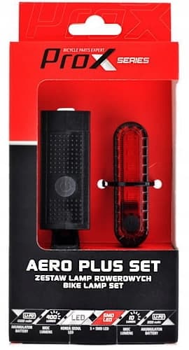 PROX AERO Cykellys Sats Fram 400Lm + Bak 10Lm USB