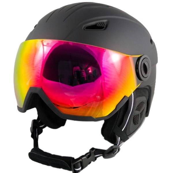 Skidhjälm med Visir och Revo Goggles | Snowboardhjälm XL + Bonus