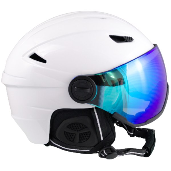 Skihjelm med Visir og REVO Glasteknologi, Snowboard Hjelm Str. L +Gave