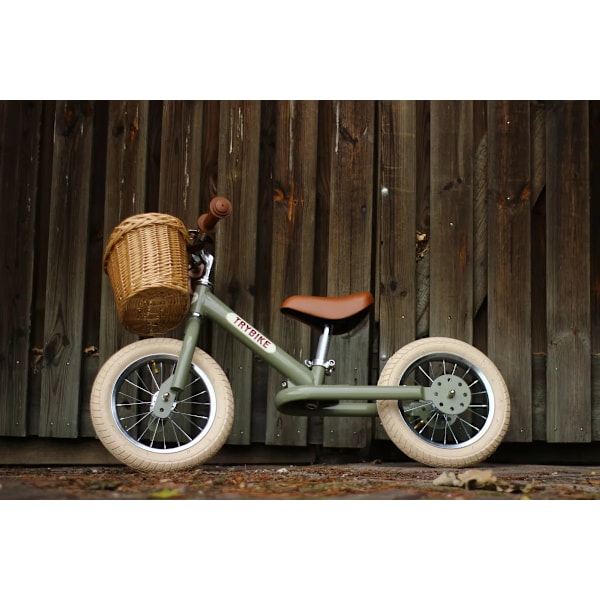 Børn Flettet Retro Cykel- og Løbehjulskurv