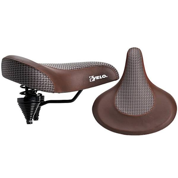 VELO VL8088 Ergonominen Pyörän Satula, Leveä ja Mukava, Ruskea