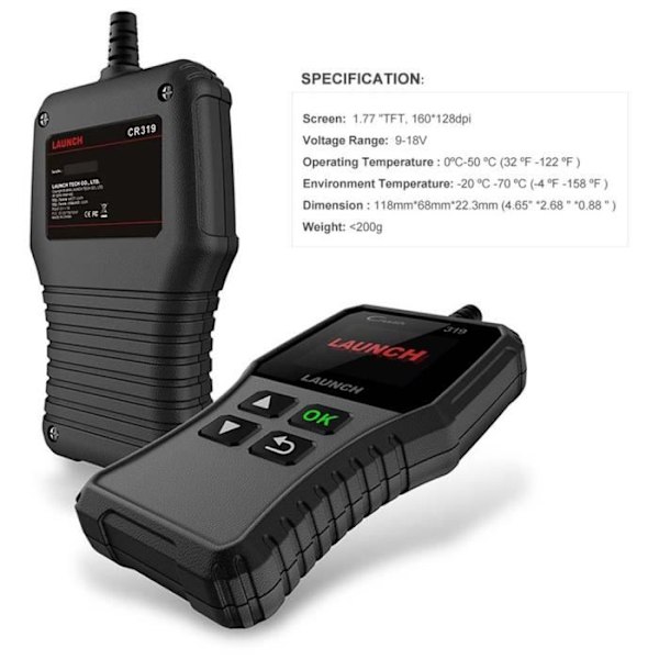 Cr319 Auto Code Reader Obdii Eobd Bilfelsdiagnosinstrument