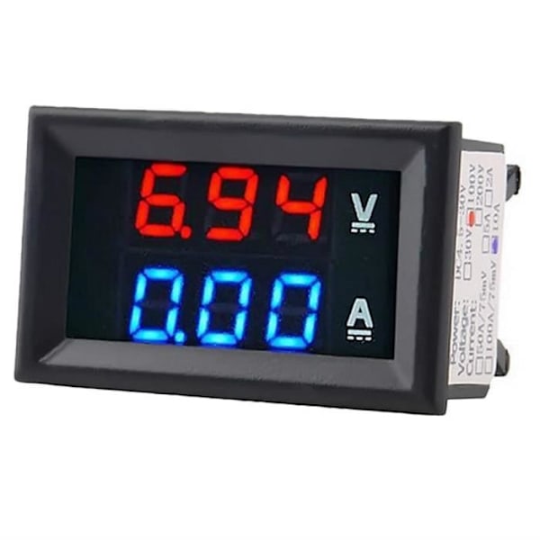 DC 100V 10A digital voltmeter Voltmeter Amperemeter Blå + Röd LED Amp Dubbel digital voltmätare [0DEC7FB]