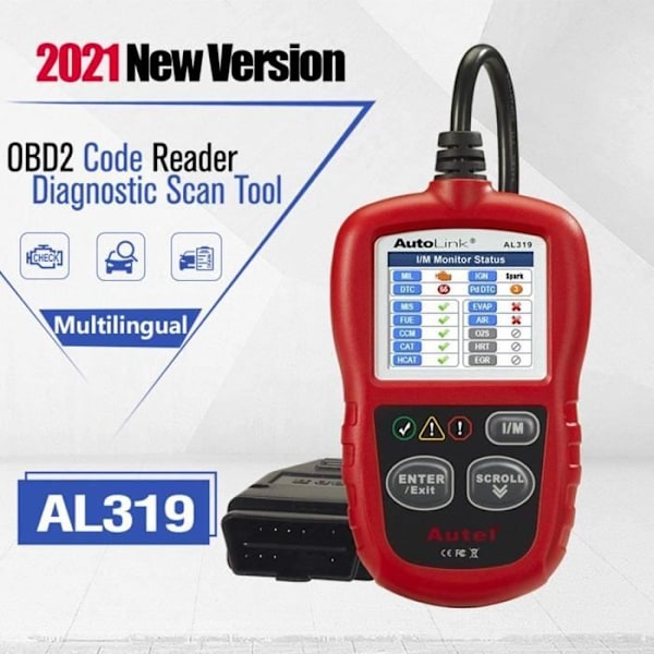 Autel Car Diagnostic Tools OBDII-kodläsare med fransk meny Läs och rensa felkoder Scanner OB A12