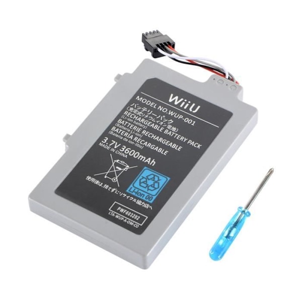 3,7V 3000mAh Li ion uppladdningsbart batteri för Nintendo Wii U Gamepad AC1612