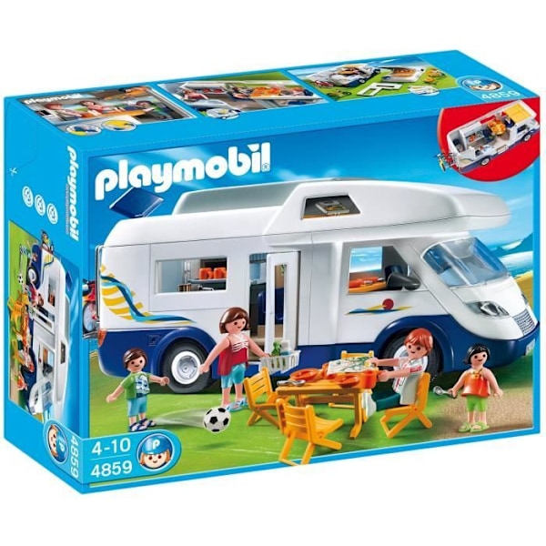 PLAYMOBIL 4859 Stor familjecamper Vit, blå, gul och orange