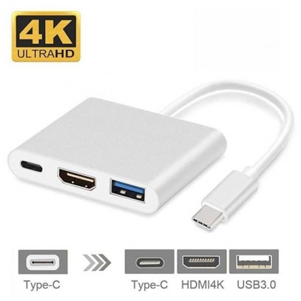 Teknisk version - Basix EUb C Hub HDMI-adaptertyp till 4K 3.0-port med EUb-C-ström för Macbook och andra enheter #55 #71