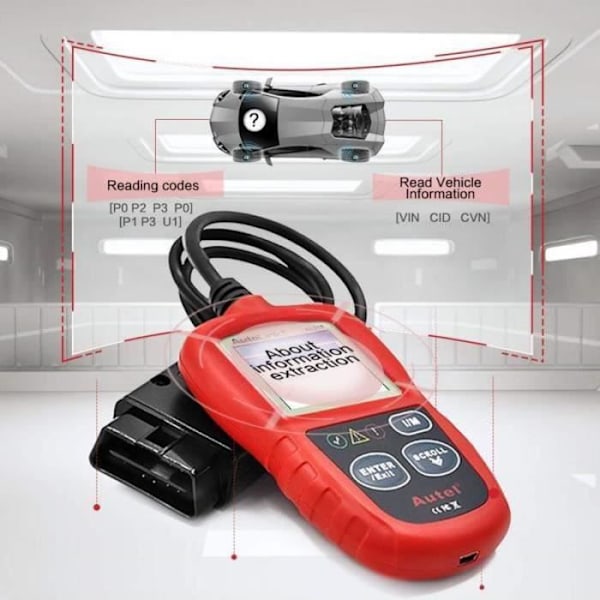 Autel AL319 Bildiagnosfodral OBD2 Multibrand Scanner på franska