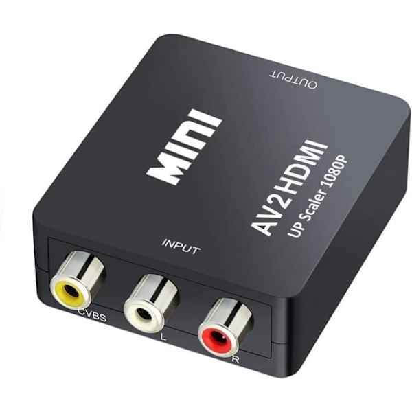 Mini AV RCA CVBS till HDMI Video Audio Converters Adapter Support 720 1080P för kamera, XBox 360, PS1, PS2, WII, N64, G A23