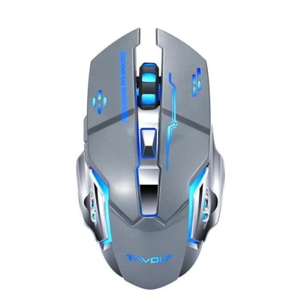 GB08055-Silent Gaming Ergonomisk trådlös mus 6 nycklar RGB-bakgrundsbelysning för bärbar dator - Star Grey