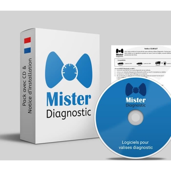 Mister Diagnostic® Diagnostic Tool ELM327 BLUETOOTH - Skannerläsare obd2 diagnostiskt bilverktyg obd2