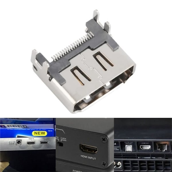 HDMI Port Socket Interface Connector - PS4 - Svart - Ersättningsdel av hög kvalitet