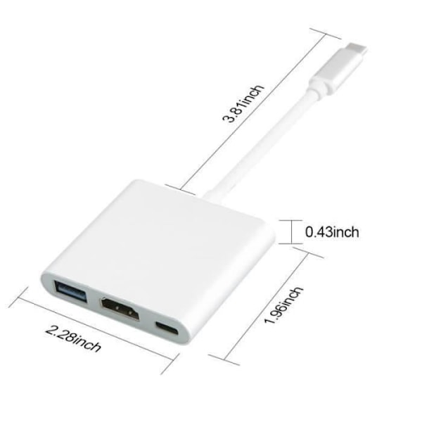 USB 30 Typ C USB-C till HDMI-adapter för Apple New Macbook Kompatibel med HDMI