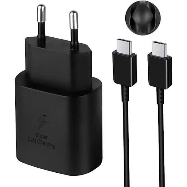 25W USB C snabbladdare, typ C ultrasnabbladdare med 1,5 m USB C till C Android laddningskabel för Samsung [433]