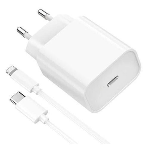 20W snabbladdare strömadapter + USB-C Lightning-kabel för iPhone