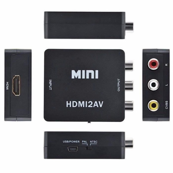 Mini RCA AV till HDMI Composite Converter Adapter AV2HDMI Converter 1080P HDTV DVDB