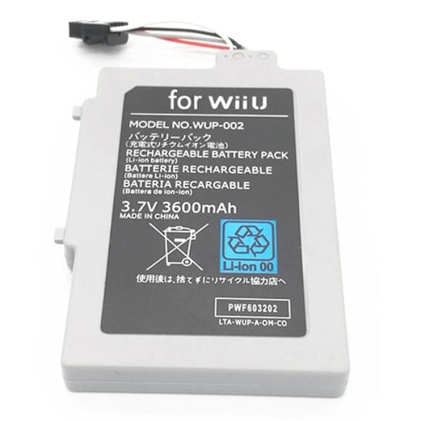 1st 3,7V 3600mAh uppladdningsbart Li-ion batteripaket för Wii U Gamepad Ersättningsbatteri för [D299D82]