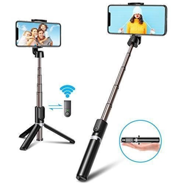 Bovon Bluetooth Selfie Stick, 3 i 1 Mini Tripod Smartphone Utdragbar Selfie Stick Aluminium Monopod med trådlös fjärrkontroll