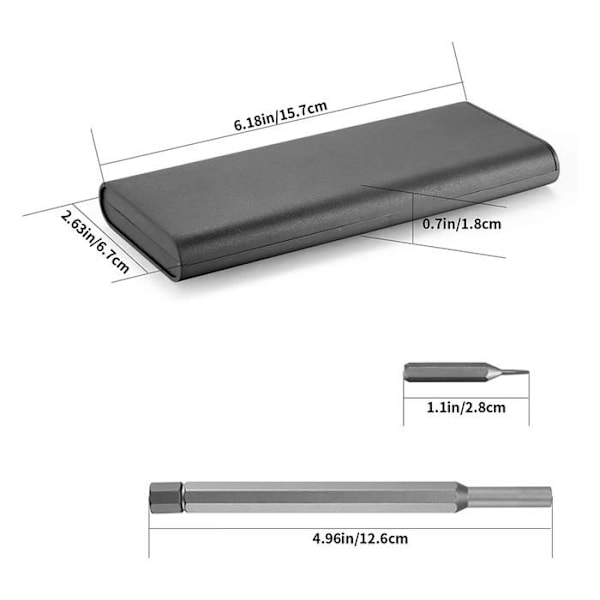 25 i 1 precisionsskruvmejselsats, hex flatt huvud, magnetisk, för iPhone, PC, klockglasögon