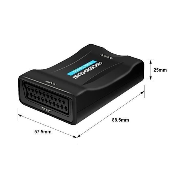 Scart till HDMI 1080p 60Hz Scart Adapter Plug and Play Analog till Digital Converter Box Video Audio Adapter