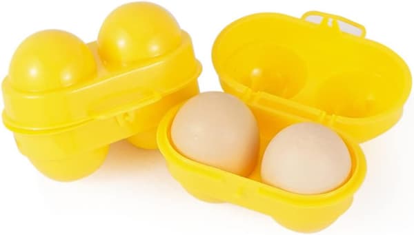 Egg Holder, 2 Grids Mini Egg Holders Utendørs Bærbar Egg Oppbevaringsbeholder
