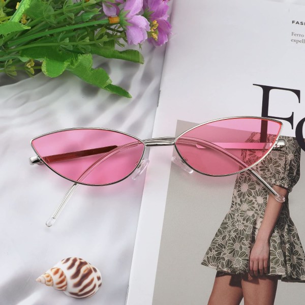 2 stk motedesigner solbriller retro små kronbladform buetempeldesign