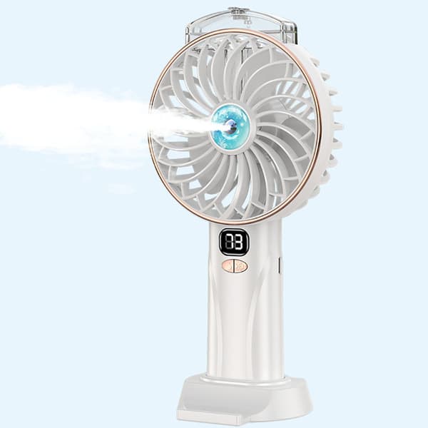 Bærbar Håndventilator, 2000mAh USB Genopladelig Mini Ventilator, Foldbart Design (Hvid