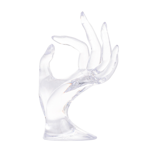 Ok Hand Form Smyckesdisplayhållare Armband Ring (transparent)