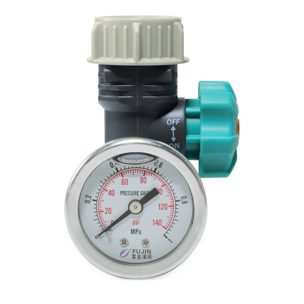 Justerbar vattentrycksregulator med tryckmätare, justerbar vattentrycksreglerande ventil växthus trädgård bevattningsregulator