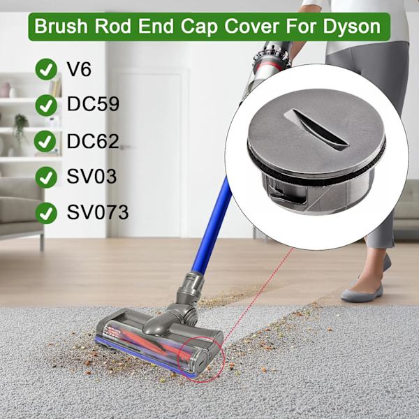 2 kpl Vaihdettavaa lisävarustetta Telarullapää Dyson V6 / DC59 / DC62 / SV03 / SV073 Direct Drive Johdoton imuri Vaihto-osat