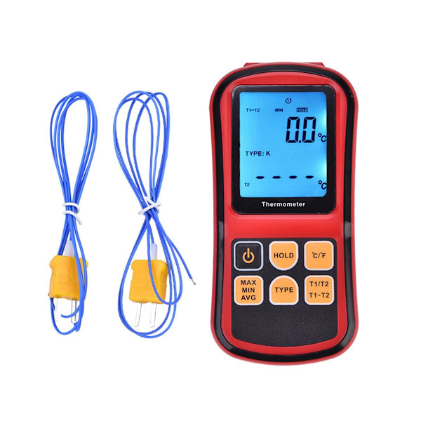 GM1312 Dubbelkanalig Digital Termometer med LCD-Skärm
