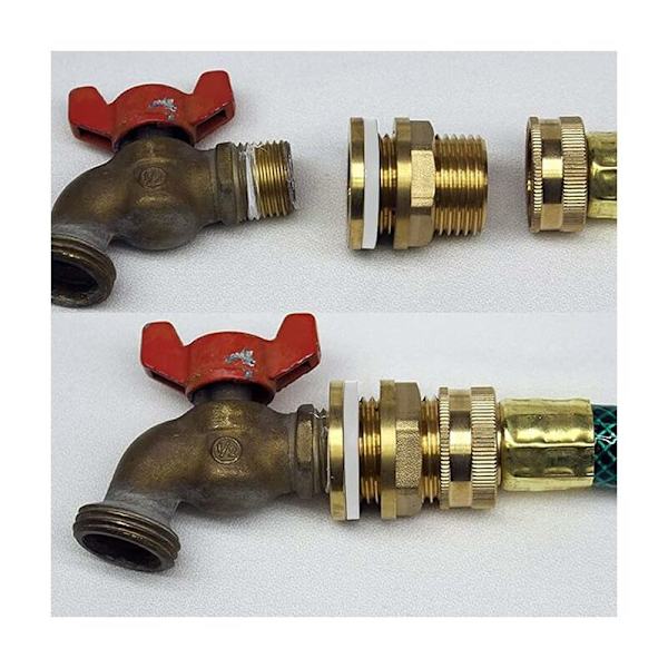 2 stk. Dn20 3/4 messing vandtank vandhane slangefitting adapter hane regn B