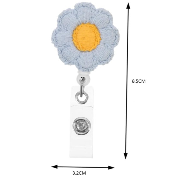 2 st Badgehållare Badge Reels Retractable Sunflower Reels Dekorativa Namnskylthållare Clip Etiketthållare Namnskylte Spänne Karabiner Vård 3.2*8.5cm