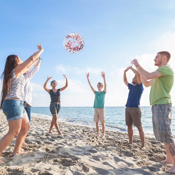 4 Pak Glitter Strandbold Oppustelig Konfettistrand Løse Bolde til Sommer