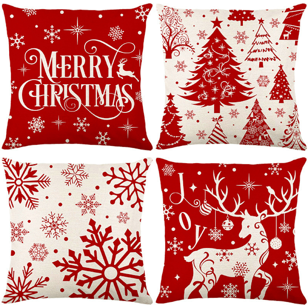 Juldesign Kuddfodral Set med Jul Kuddfodral Pack för Soffa Säng Rum Dekoration Tillbehör Polyester 45 cm X 45 cm Dekor inomhus