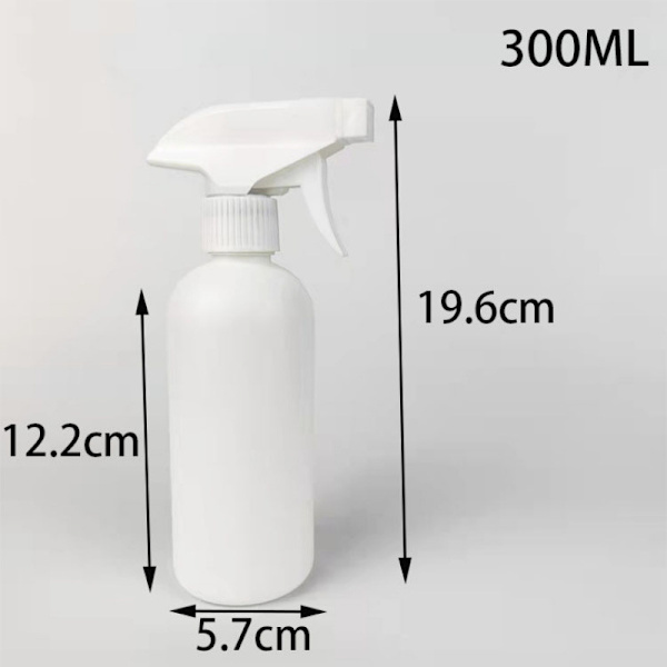 Sprayflaskor, 300 ml tomma sprayflaskor, plastpumpflaskor kompatibla med trädgårdsväxter, hårvattenspruta (vit)