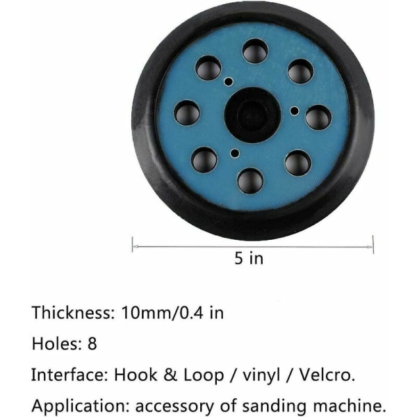 5\" 8-huls slibebase og slibepude til slibemaskine