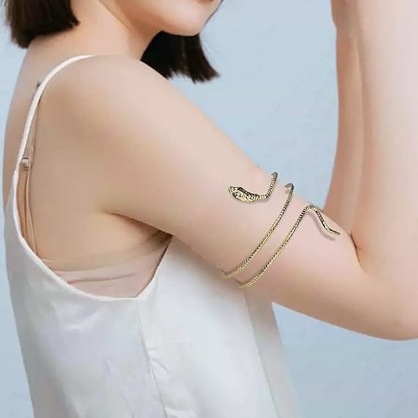 Kostymkompisar Metallorm Armband? Punk Metall Coiled Snake Spiral Övre Arm
