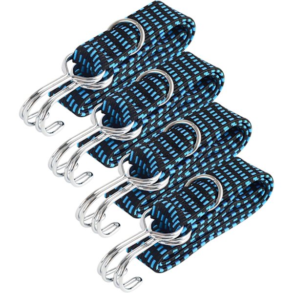 Pieces Bungee-snören med krokar, Elastiskt bagage-snöre, Justerbart 1M Bungee-snöre, Bungee-snöre, Bungee-band, Bungee-snöre