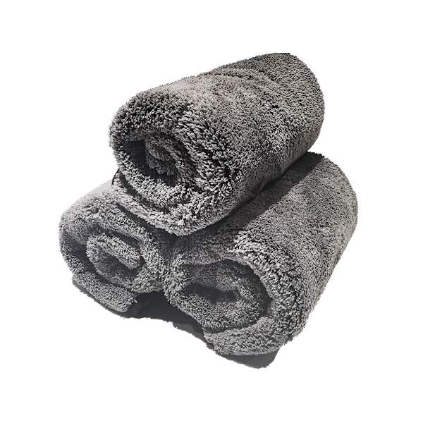 Premium Mikrofiber Håndklæder 1200GSM Tykke Professionelle Bil Tørre Håndklæde Mikrofiber Rengøring Klud Klude til Biler Detaljering Vask Tilbehør (Grå) 3 stk