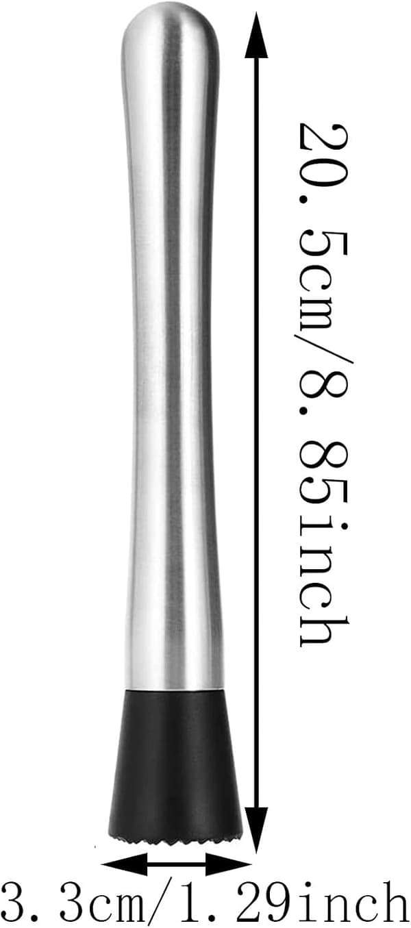 Cocktail Muddler, Rustfri Stål Muddler, Rustfri Stål Cocktail Muddler, Egnet for Familie- og Bar-bruk, Kompatibel med Knusing av Isbiter(St